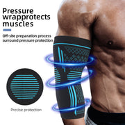 Elbow protection with four-way elastic pressure