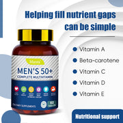 MEN'S 50+ Complete Multivitamin

Vitamin A

Vitamin C

Vitamin D

Vitamin E