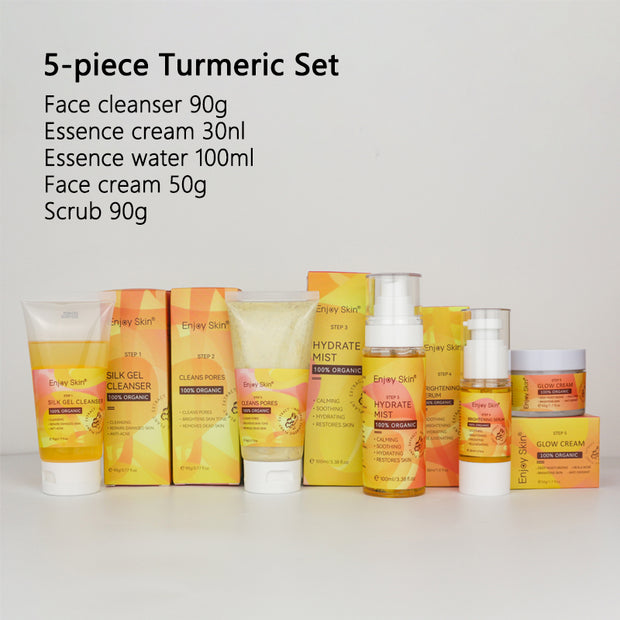 5pcs Natural Organic Tumeric Vegan Facial Set